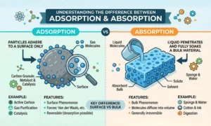 difference between adsorption and absorption