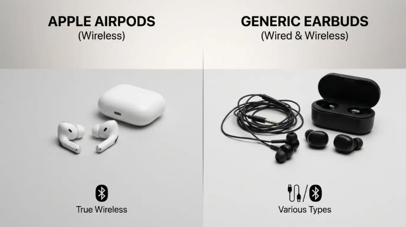 difference between airpods and earbuds