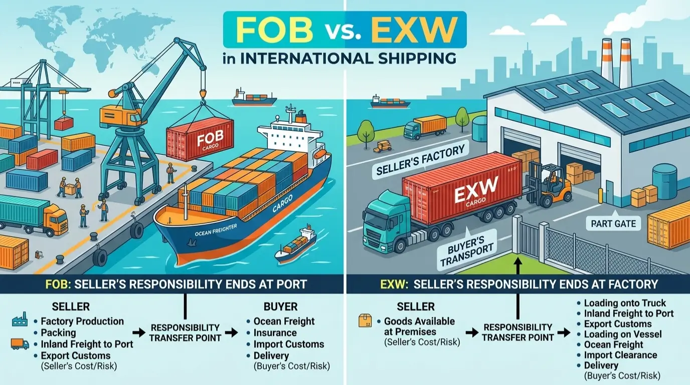 difference between fob and exw