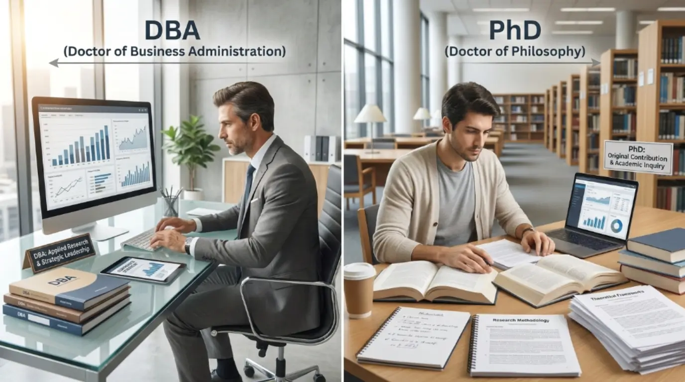 difference between dba and phd