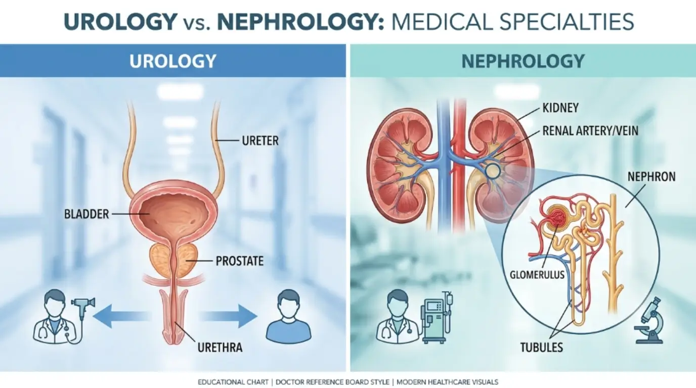 difference between urology and nephrology