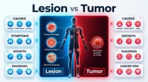 difference between lesion and tumor