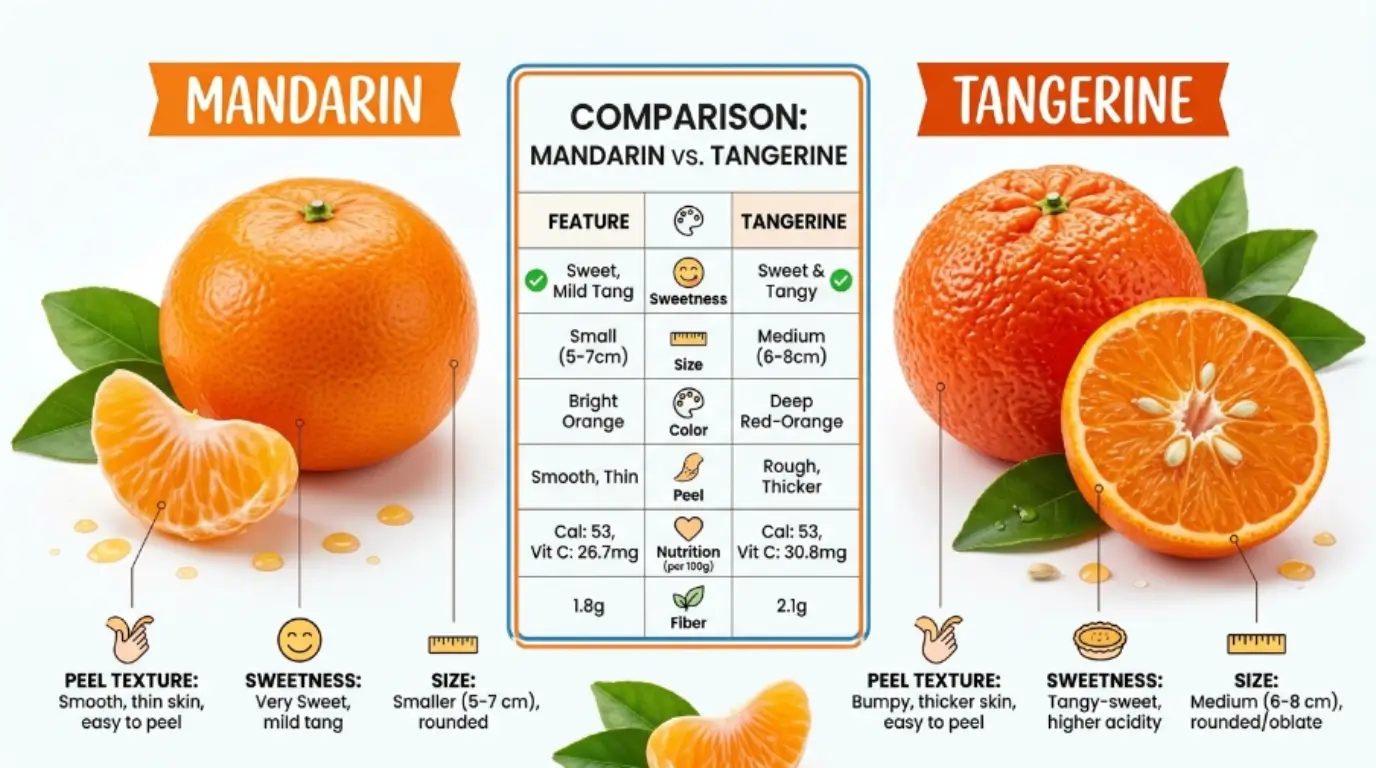 difference between mandarin and tangerine