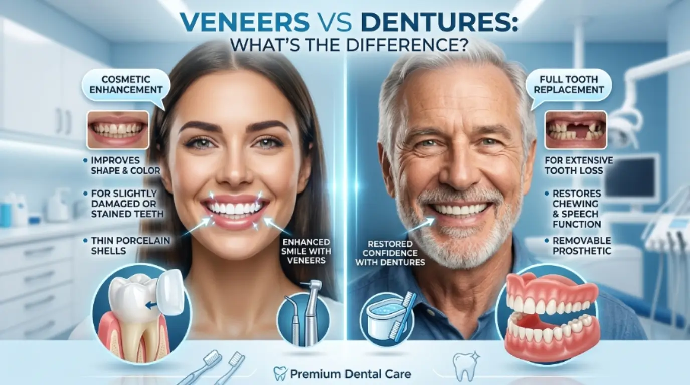 Difference Between Veneers and Dentures Explained